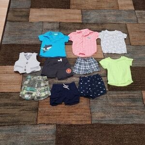 Baby boys size 0-3 months summer clothing bundle of 10, shorts, tshirts